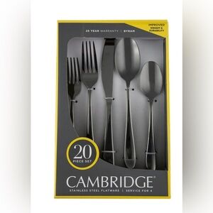 Cambridge Byram Black Mirror 20-Piece Flatware Set (Service for 4)